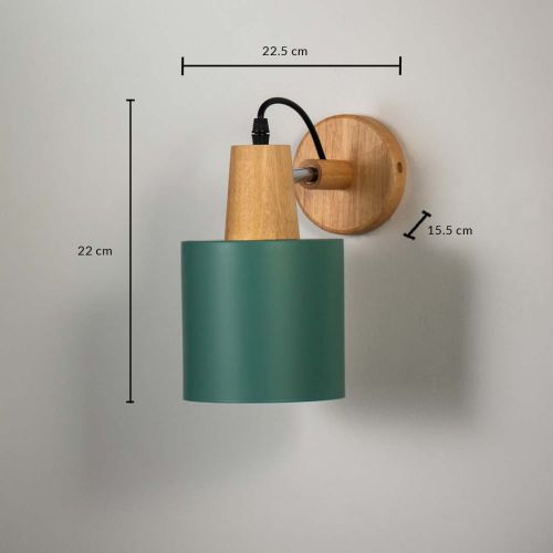 Long Wooden Wall Light - Green