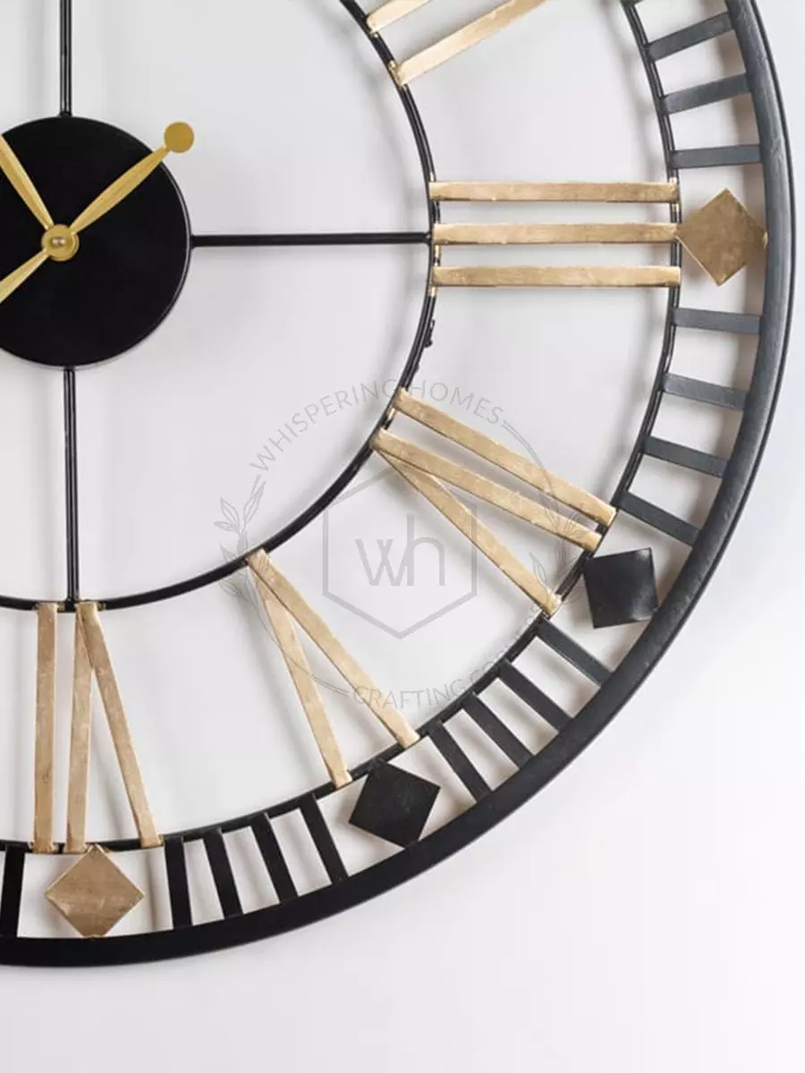Black and Gold vintage Wall Clock (small) – homesoulindia