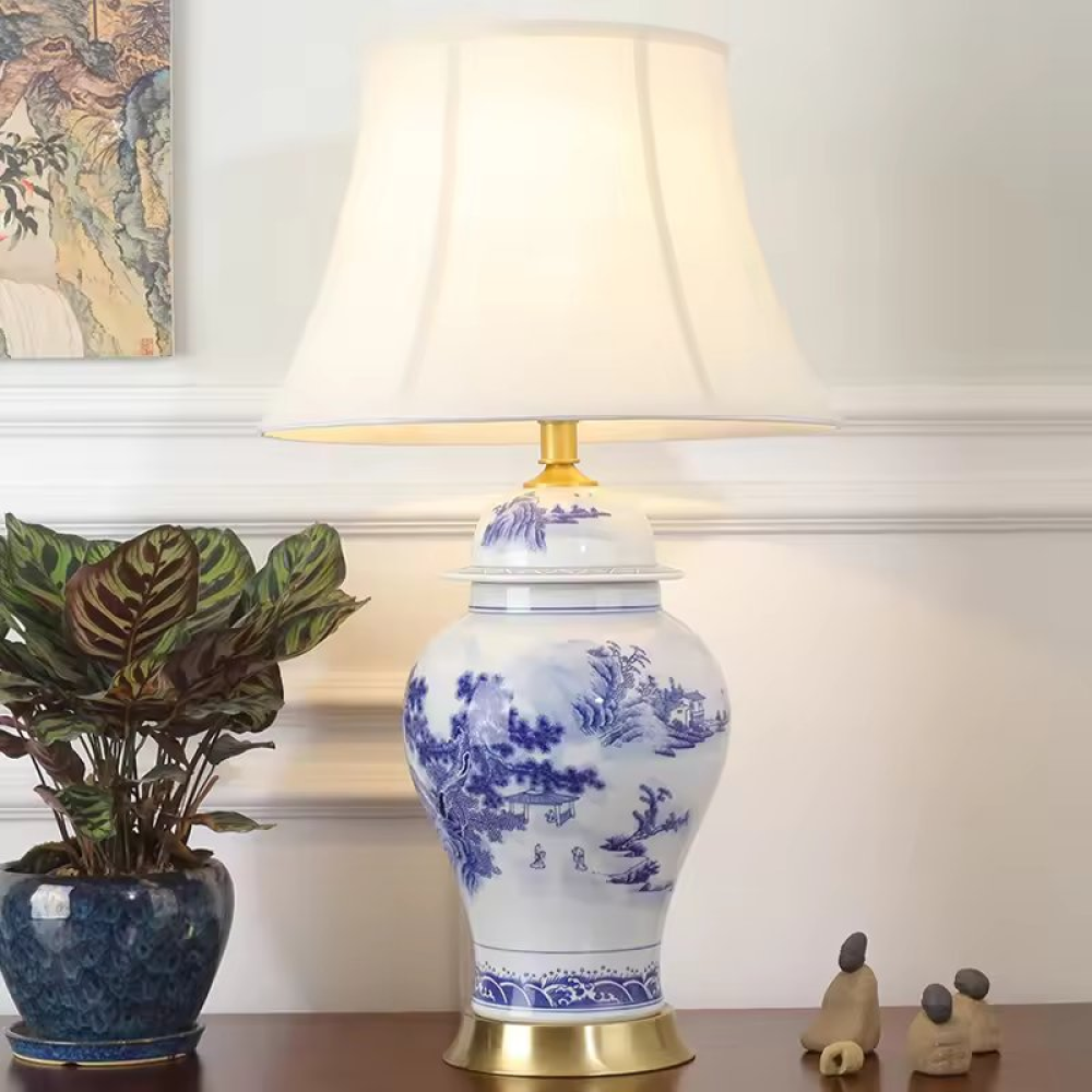 Delilah Blue Ceramic Table Lamp