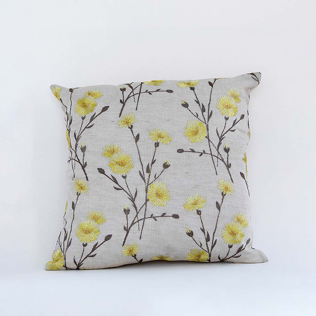 Dandelion Designer Multicoloured Embroidered Cushion Cover