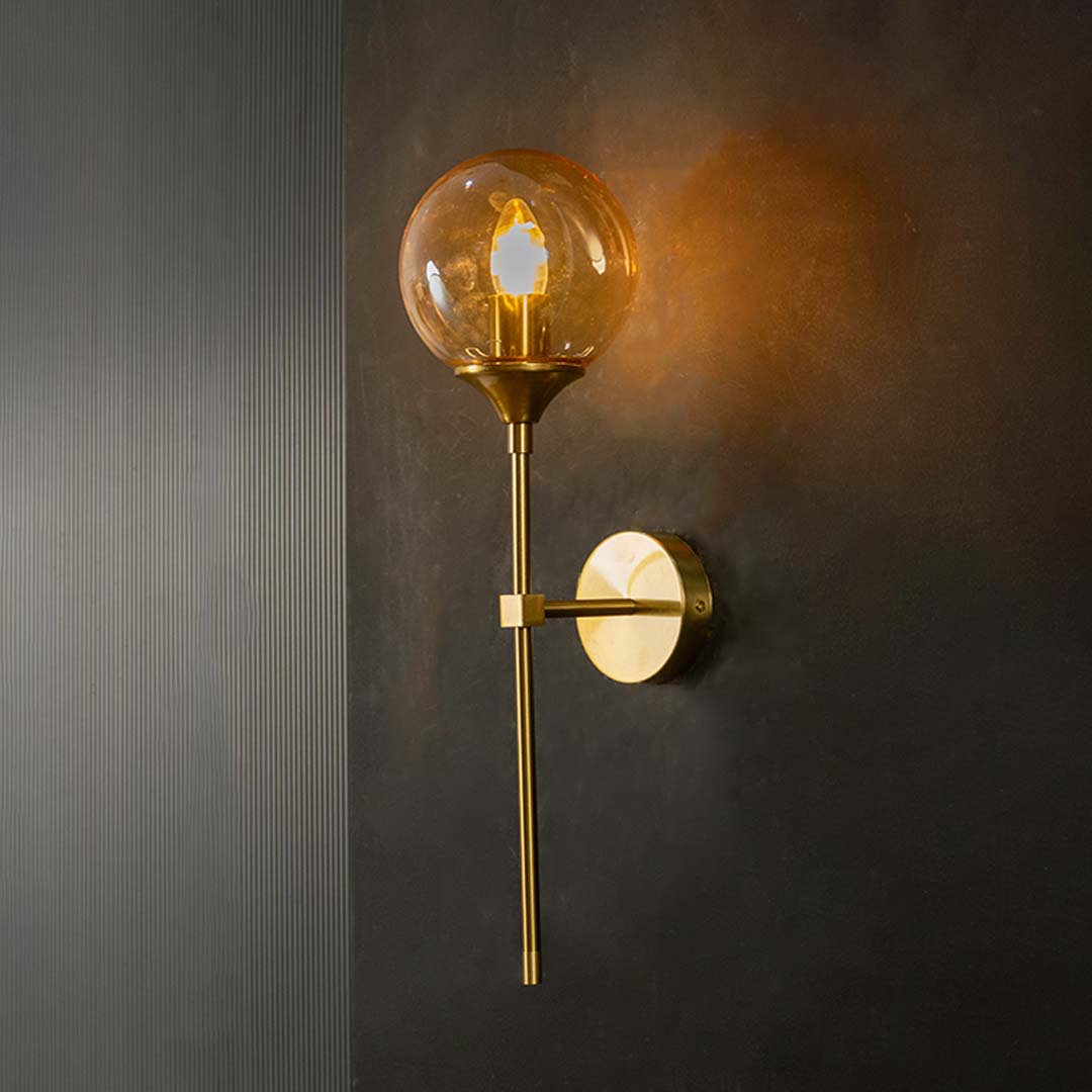 Round Ball Head Golden Wall Lamp