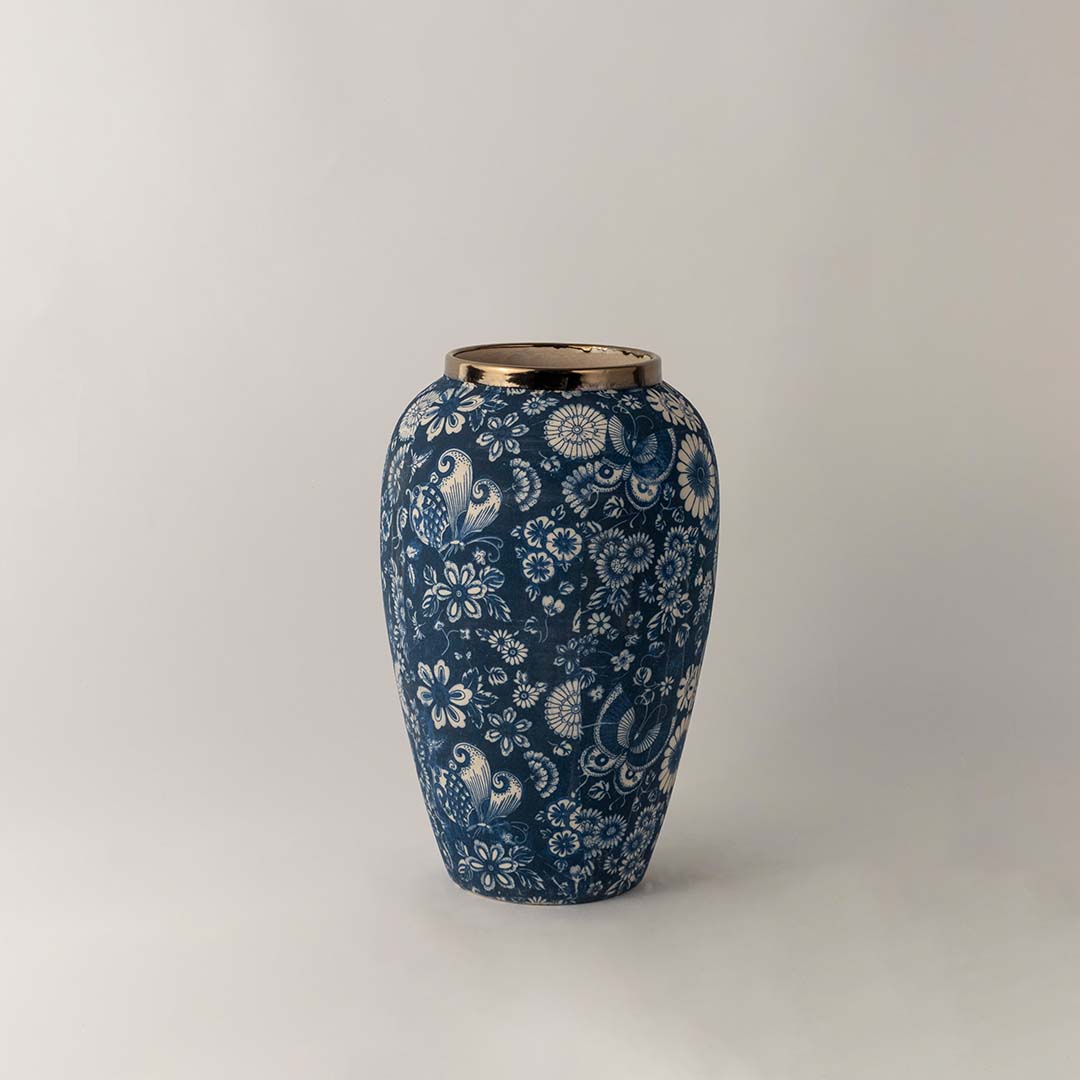 Chinese Blue Retro Vase - Medium